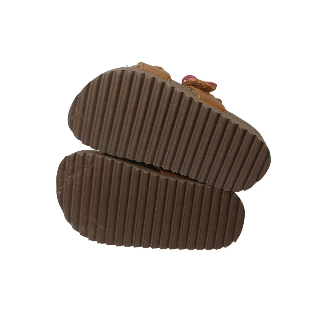 Sugar Haddy Sandals Toddler Girls Size 6M Brown Multi Butterfly Strappy Shoes
